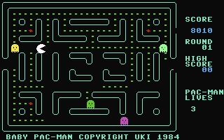 Baby Pac-Man  screensoh giochi per emulatore c64