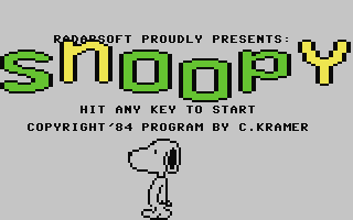 Snoopy Programming: 	C Kramer
Genre: 	Action</c> c64